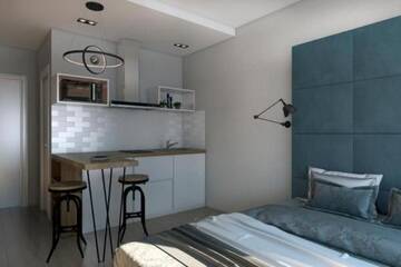 Фото номера Стандартный номер-студио Апартаменты Allurapart Inn MVZ, Левобережная МВЦ г. Киев 2