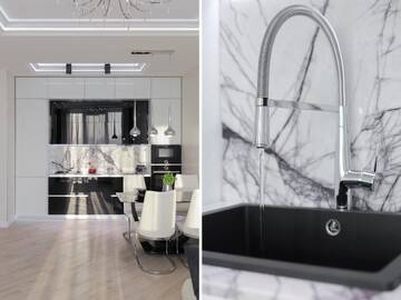 Фото номера Апартаменты Делюкс Апартаменты Black&amp;White Apartment in Smart Plaza г. Киев 11