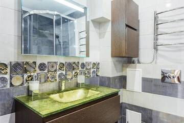 Фото номера Апартаменты с 1 спальней Апартаменты Cozy apartment panoramic window at riderside г. Киев 23