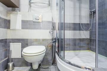 Фото номера Апартаменты с 1 спальней Апартаменты Cozy apartment panoramic window at riderside г. Киев 10